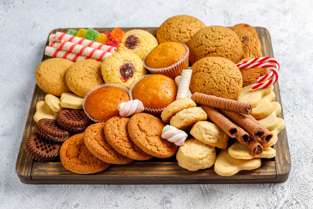 Snacks Treats Platter Cookies Biscuits Chips Candies Sweets