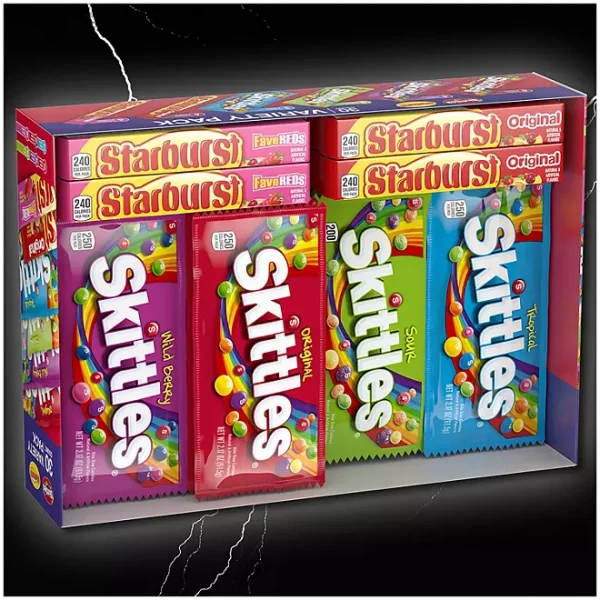 Starburst & Skittles Chewy Candy, Variety Box, Full Size, 30 pk.