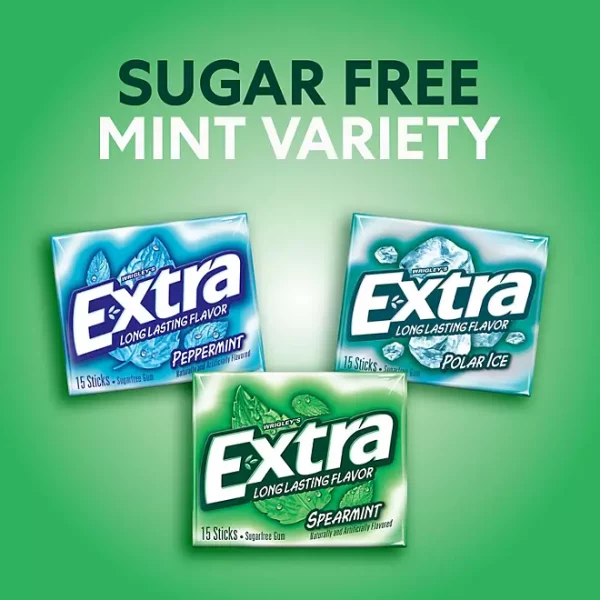 EXTRA Mint Sugar Free Chewing Gum, Variety Pack, 15 pc., 18 pk. - Image 3