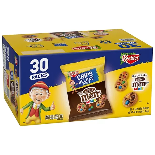 Keebler Chips Deluxe M&M Mini Cookies, 1.6 oz., 30 pk.