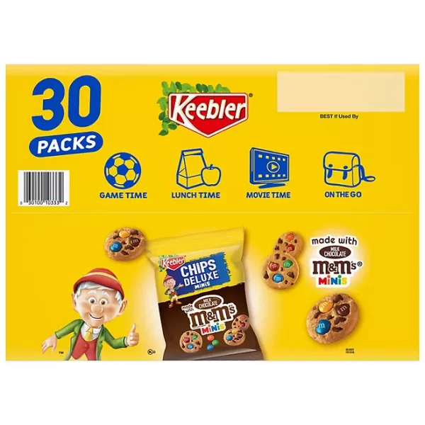 Keebler Chips Deluxe M&M Mini Cookies, 1.6 oz., 30 pk. - Image 3