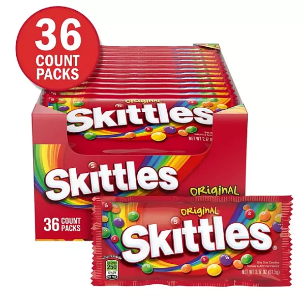 Skittles Original Fruity Chewy Candy, Full Size, 2.17 oz., 36 pk. - Image 3