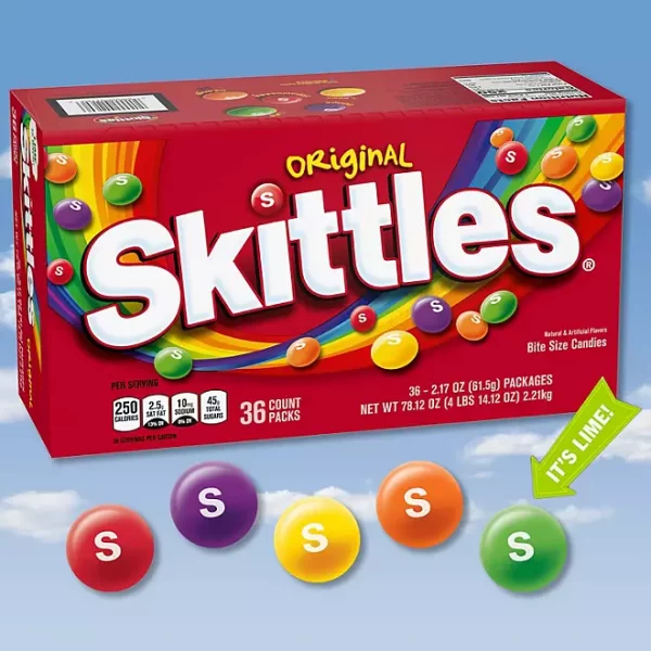 Skittles Original Fruity Chewy Candy, Full Size, 2.17 oz., 36 pk.