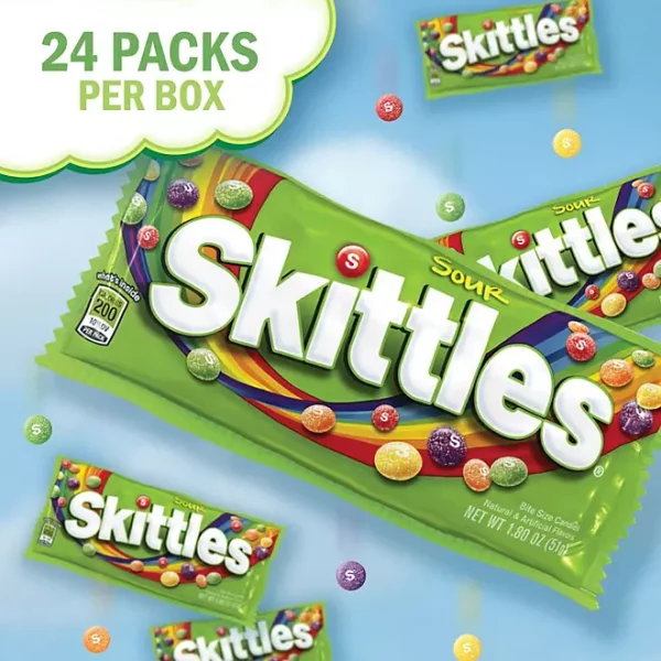 Skittles Sour Fruity Chewy Candy, Full Size, 1.8 oz., 24 pk. - Image 3