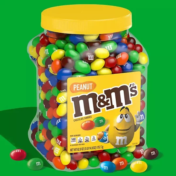 M&M'S Peanut Milk Chocolate Candy, 62 oz.