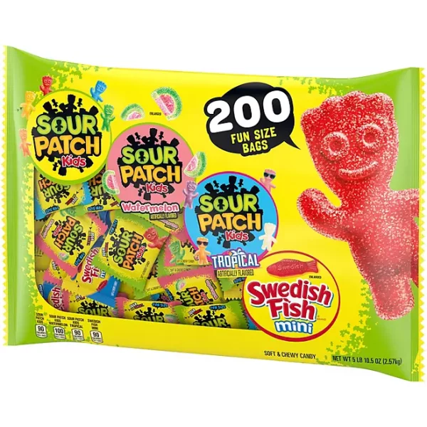 SOUR PATCH KIDS and SWEDISH FISH Candy, Fun Size, 200 pk. - Image 4