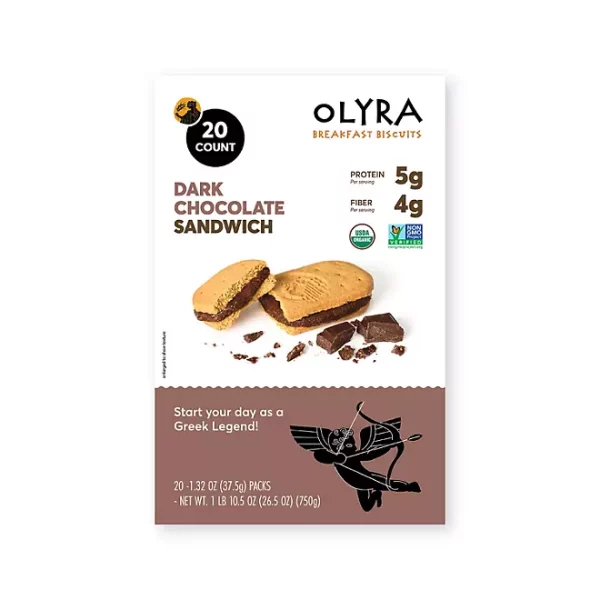 OLYRA Organic Breakfast Biscuits, Dark Chocolate Crème, 20 ct.