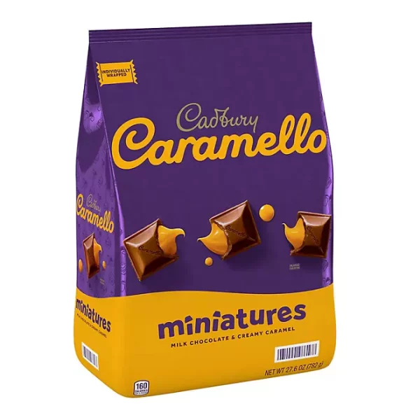 CADBURY CARAMELLO Milk Chocolate Caramel Candy, Minis, 27.6 oz.