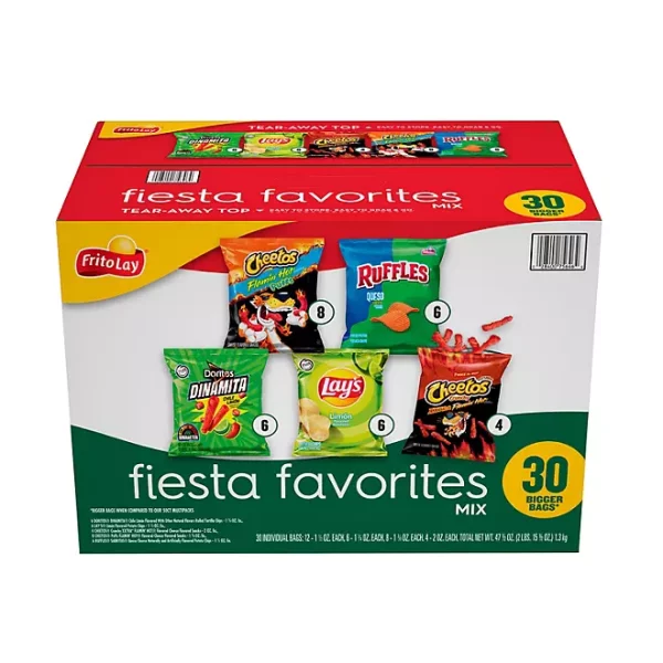 Frito-Lay Fiesta Favorites Mix, Variety Pack Chips & Snacks, 30 pk.