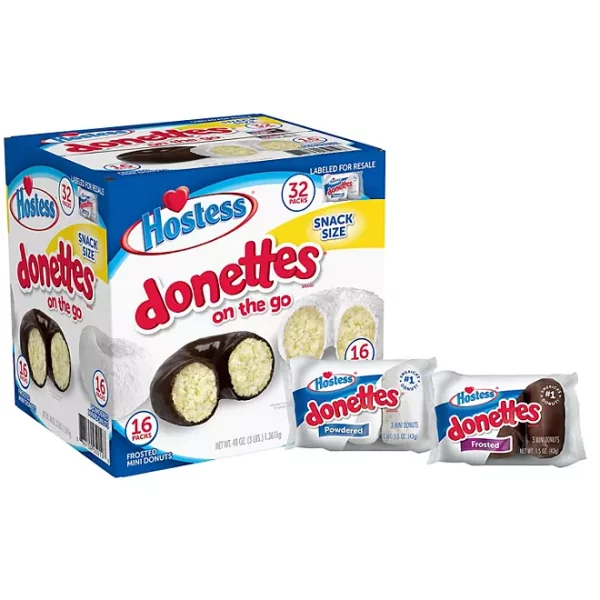 Hostess Donettes Variety Pack Donuts, Snack Size, 1.5 oz., 32 pk. - Image 6