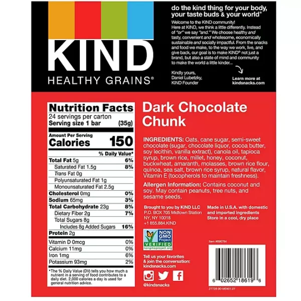 KIND Healthy Grains Bars, Dark Chocolate Chunk 24 ct. - Image 3