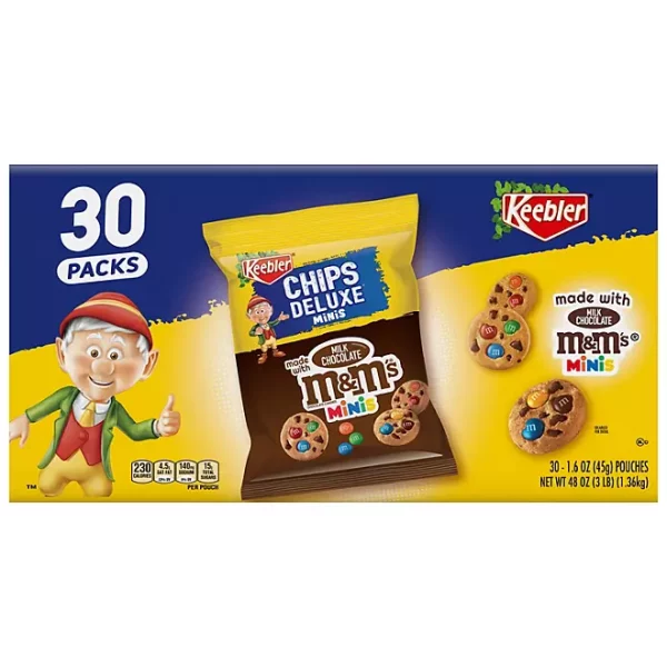 Keebler Chips Deluxe M&M Mini Cookies, 1.6 oz., 30 pk. - Image 5