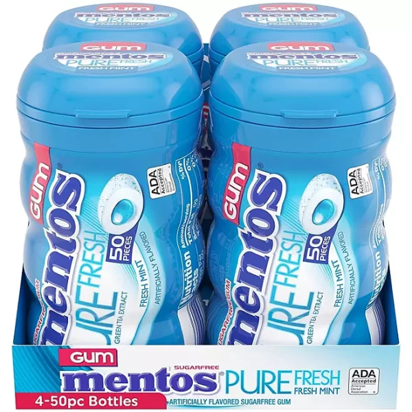 Mentos Pure Fresh Mint, Sugar-Free Chewing Gum, 50 pcs., 4 pk. - Image 2