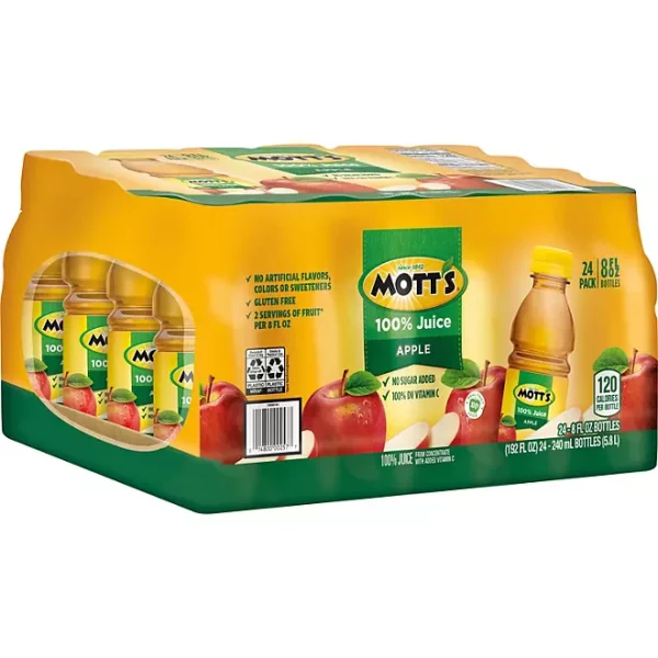 Mott's 100% Original Apple Juice 8 fl. oz. bottles, 24 pk.