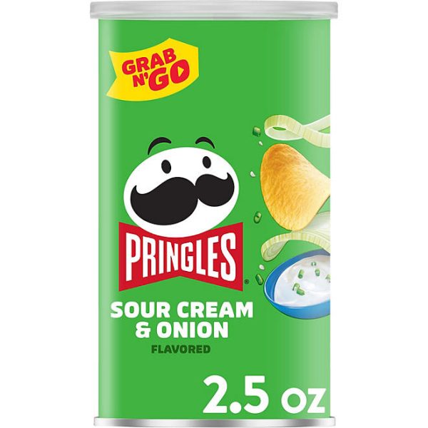 Pringles Grab N' Go, Sour Cream & Onion Potato Crisps, 2.5 oz., 12 pk.