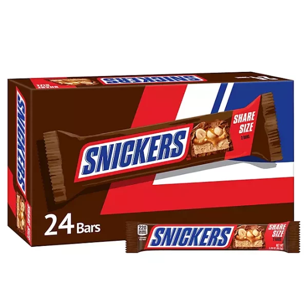 Snickers Chocolate Candy Bars Share Size, 3.29 oz., 24 pk.