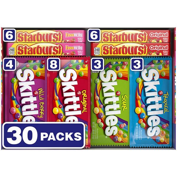 Starburst & Skittles Chewy Candy, Variety Box, Full Size, 30 pk. - Image 9