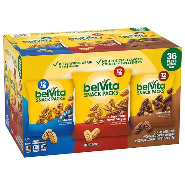 belVita Bites Breakfast Biscuits Variety Pack, 1 oz., 36 pk.