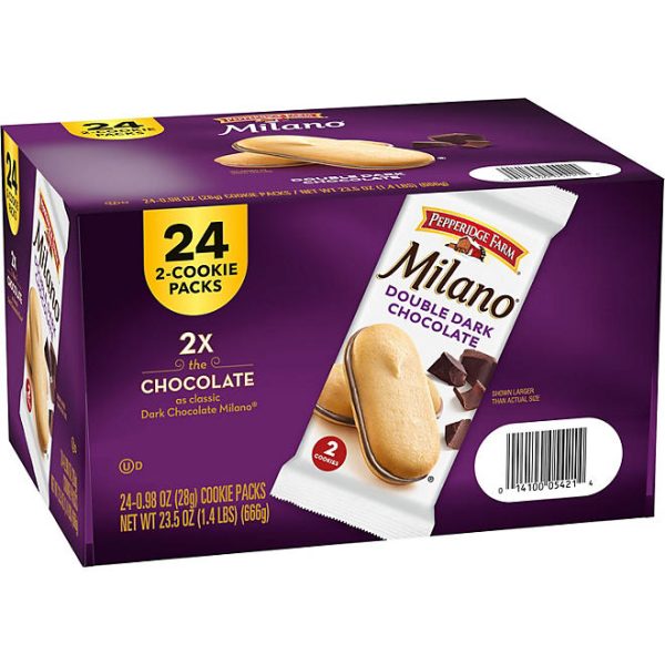 Milano Double Dark Chocolate Cookies, 0.98 oz., 24 pk.