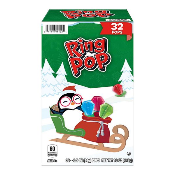 Ring Pop Christmas Lollipop Variety Pack, .5 oz., 32 pk.